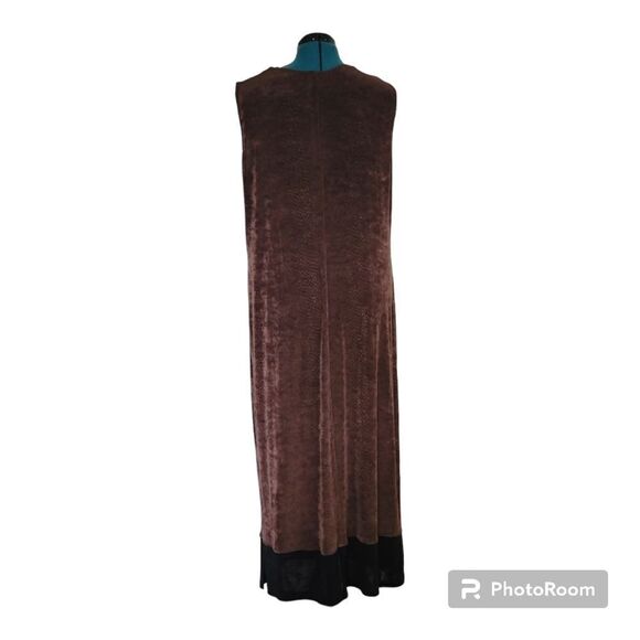 Rabbit Designs Slinky Maxi Dress Shift Stretchy Brown Sleeveless Snake Size 16W - Picture 3 of 7